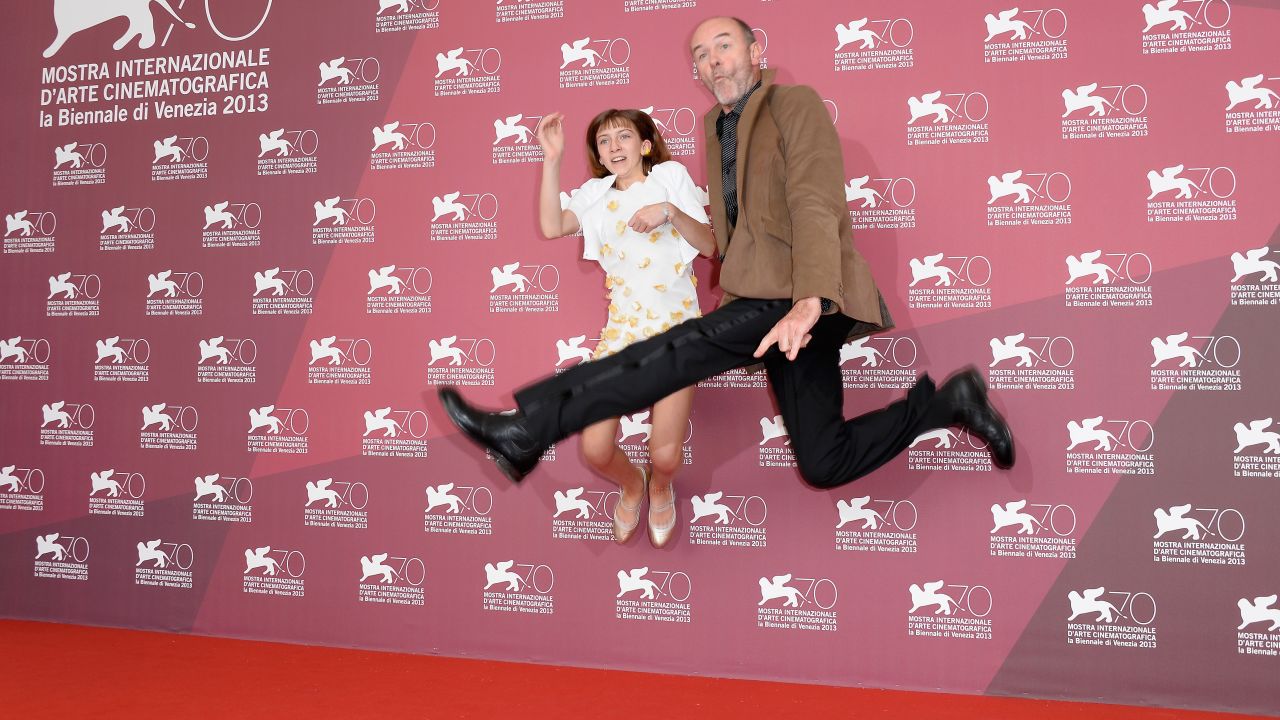Jacques Bonnaffé, right, and Lou-Lélia Demerliac attend the "Je m'appelle Hmmm..." photo call at the Palazzo Del Casino on September 1.