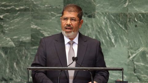 Mohamed Morsy addresses the U.N. General Assembly on September 26, 2012.