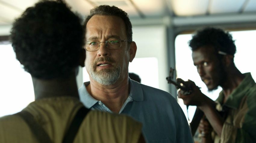Tom Hanks stars as Captain Richard Phillips and Mahat M. Ali stars as Elmi in "Captain Phillips."