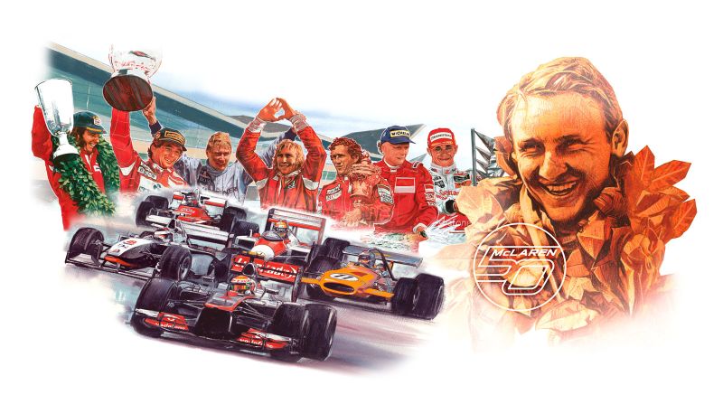 British-based racing company McLaren are celebrating the 50th anniversary of its Formula One team in 2013.
