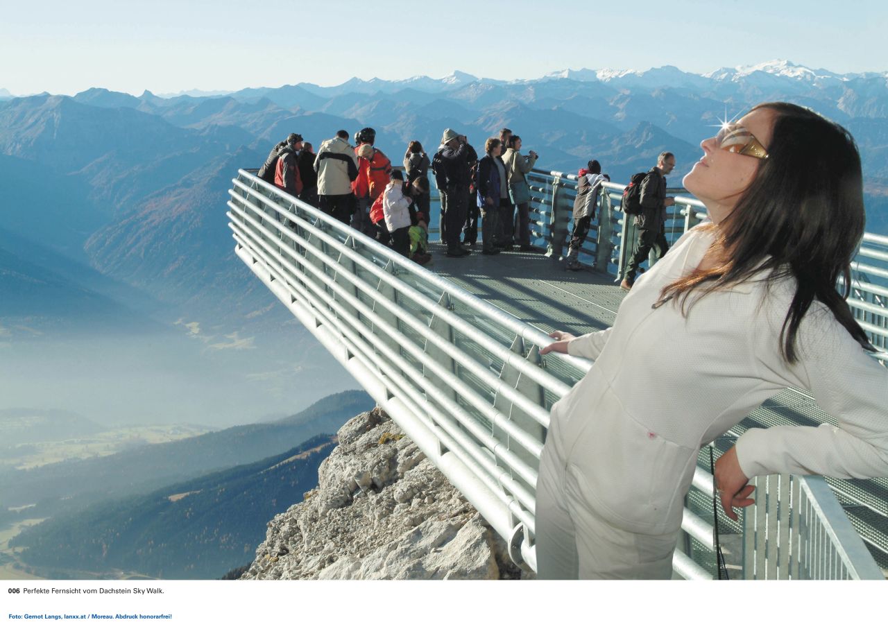 The Dachstein Glacier actually comprises eight glaciers and a visit to this high-altitude, glass-bottomed walkway is a great way to see them all. On a clear day, the Triglav mountains of Slovenia and the forests of the Czech Republic can be seen.