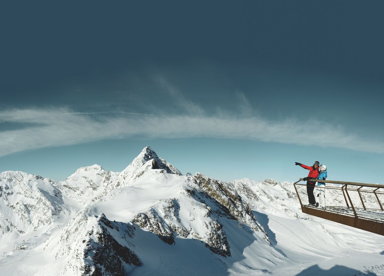 The Top of Tyrol viewing platform was completed in 2008 and provides visitors with spectacular views over 103 peaks. All of the parts -- including 19 tons of steel -- were lowered into place by helicopter.