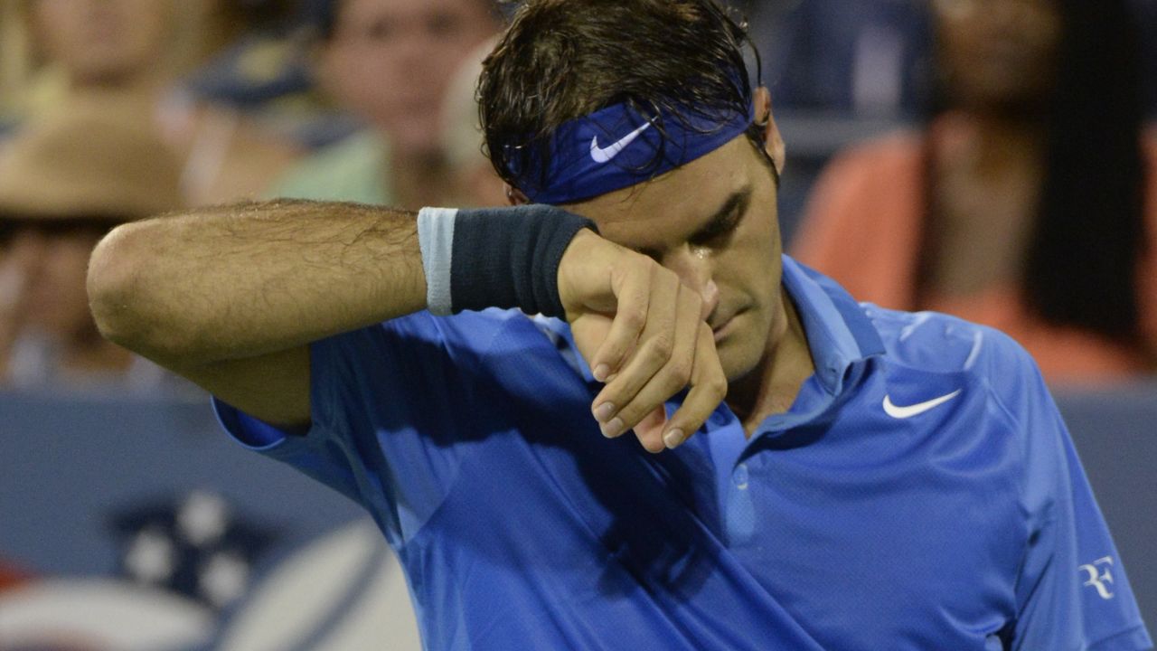 Roger Federer loses to Tommy Robredo following their 2013 US Open men's singles match in New York on September 2, 2013.  