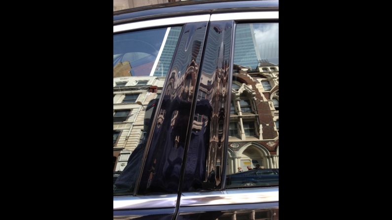 Lindsay parked near the under-construction building. When he returned to the car, he found some panels warped beyond repair by the beam of light. 