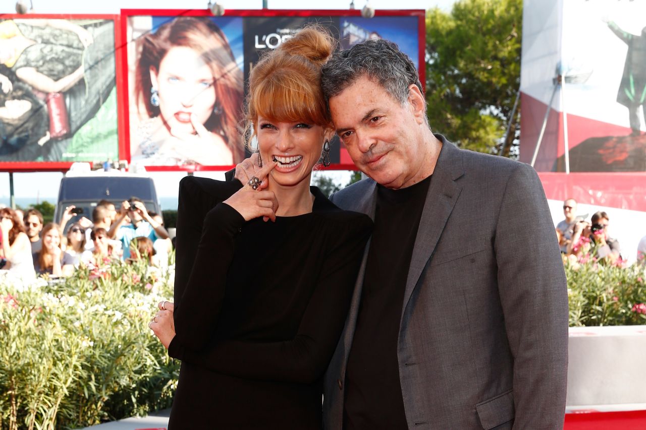 Actress Yuval Scharf and director Amos Gitai attend the "Ana Arabia" premiere at the Palazzo del Cinema on September 3.