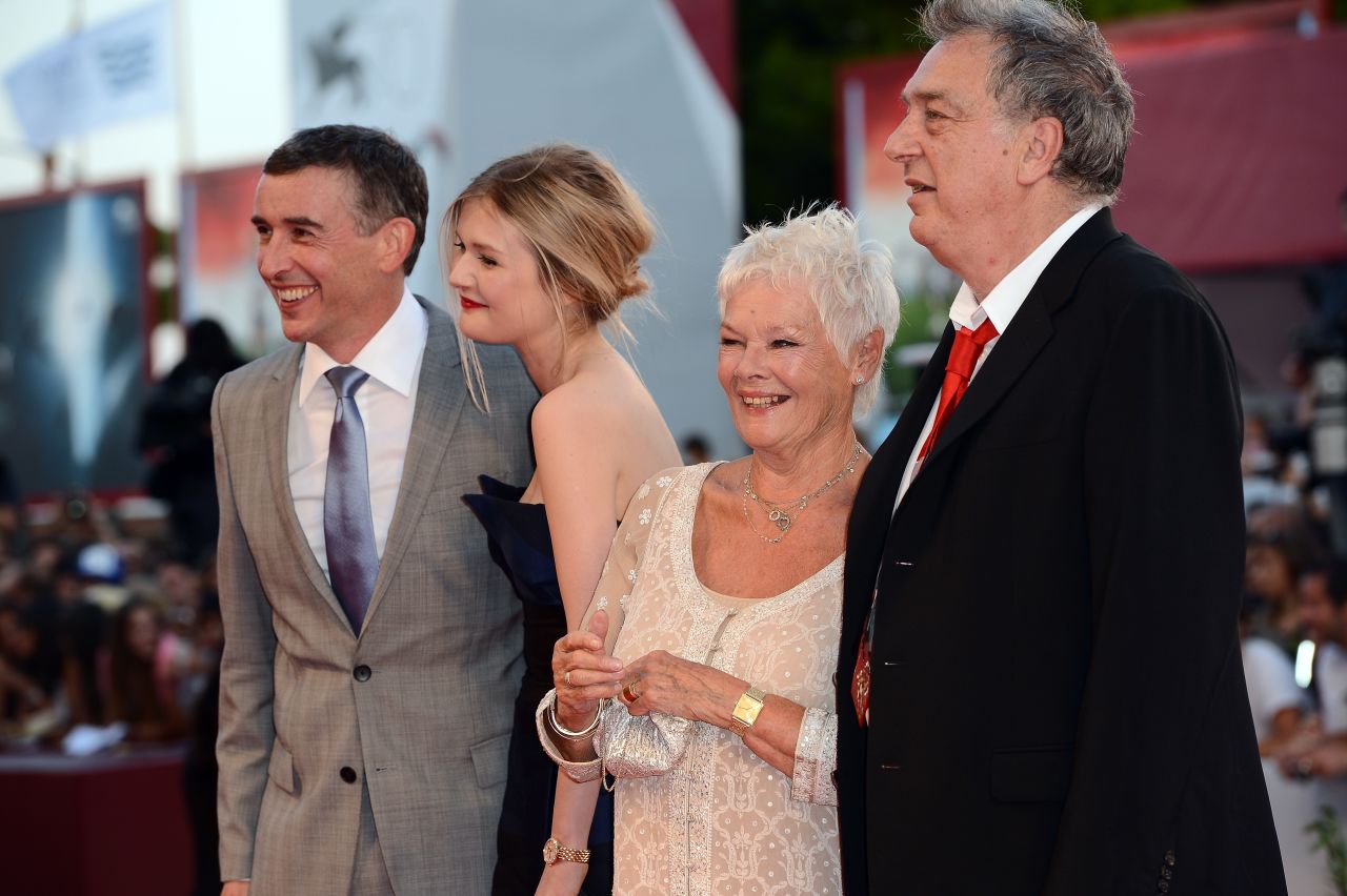 Steve Coogan, left, Sophie Kennedy Clark, Dame Judi Dench and director Stephen Frears attend the "Philomena" premiere on Saturday, August 31.