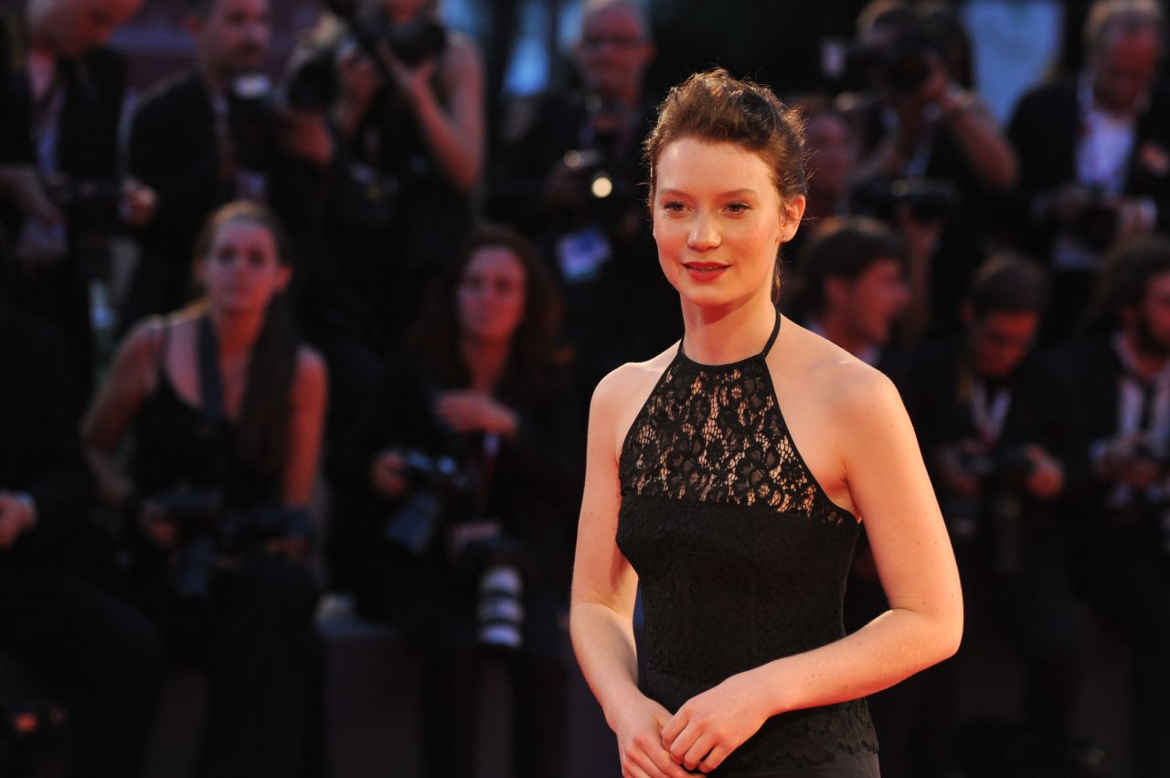 Australian actress Mia Wasikowska arrives for the screening of "Tracks," presented in the competition on August 29.