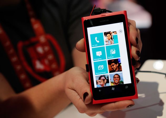 The Nokia Lumia 800 Window phone is on display at the 2012 International Consumer Electronics Show at the Las Vegas Convention Center on January 10, 2012 in Las Vegas, Nevada. <a href="index.php?page=&url=http%3A%2F%2Fcnn.com%2F2012%2F01%2F06%2Ftech%2Fgaming-gadgets%2Fces-2012-trends">CES is the world's largest annual gadget convention.</a>