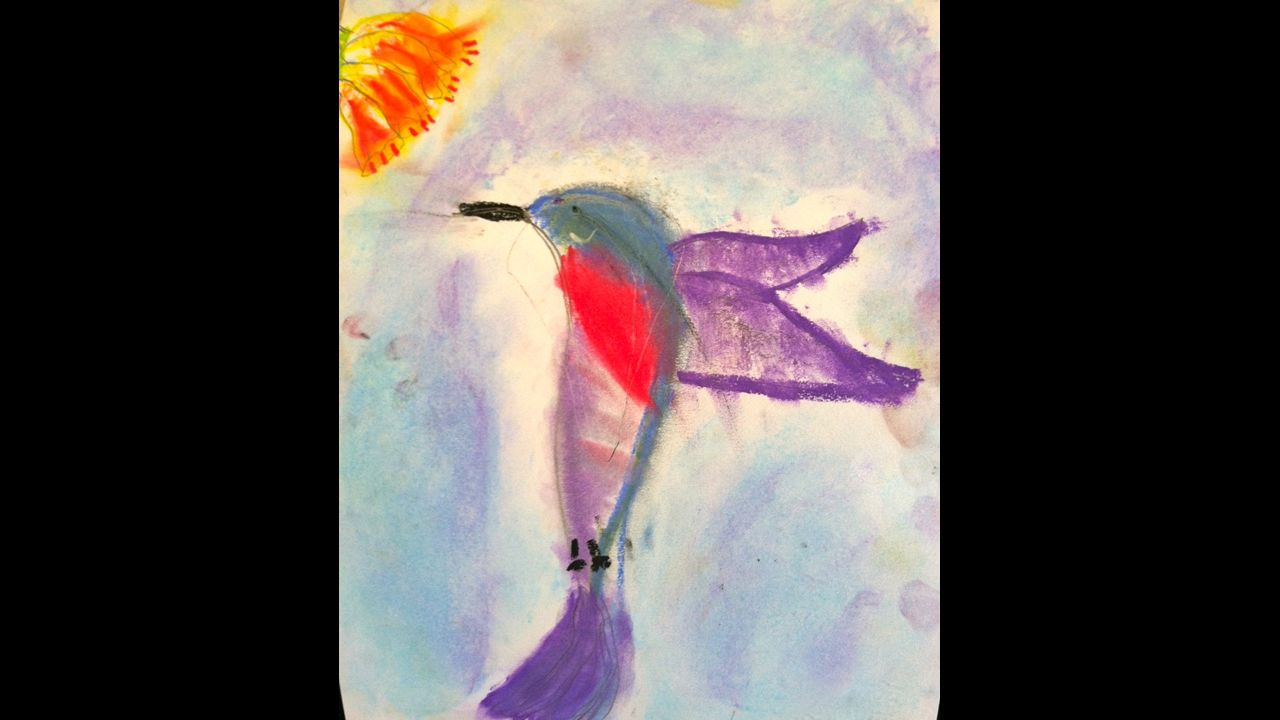 C.J., now a first-grader, drew a hummingbird in art camp this summer. "He'll tell you that his favorite subjects at school are playing on the playground with his friends and doing crafts," Duron wrote. "It's the academic portion of school that he struggles with sometimes."