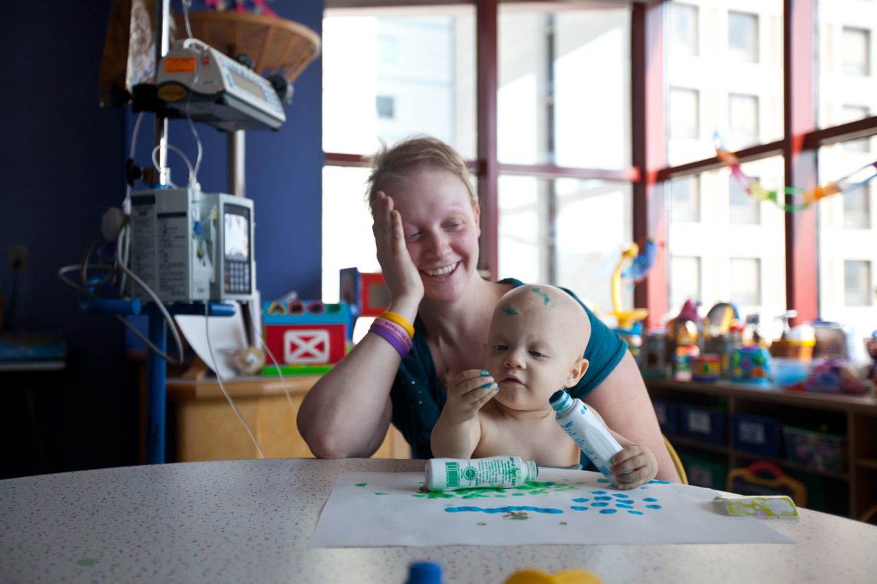 Mother and daughter underwent treatment together. Cancer didn't slow Saoirse down much. She loved to read books, color and wander the halls of Boston's Children's Hospital.