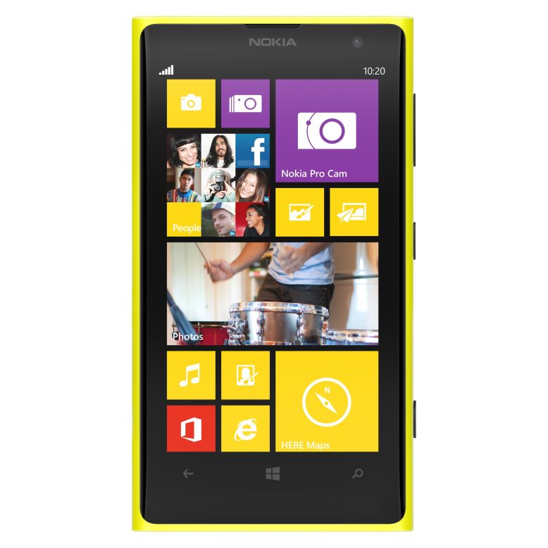 Nokia Lumia 1020, announced in 2013. The Lumia range, which now includes half a dozen handsets, is still a minnow in the smartphone world in terms of market share, but it is slowly gaining traction. 