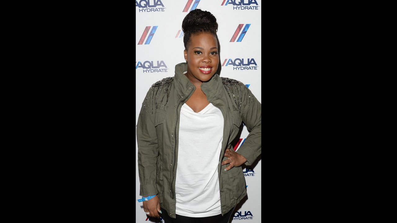 Actress Amber Riley, seen here in July at the Staples Center in Los Angeles found fame on "Glee."