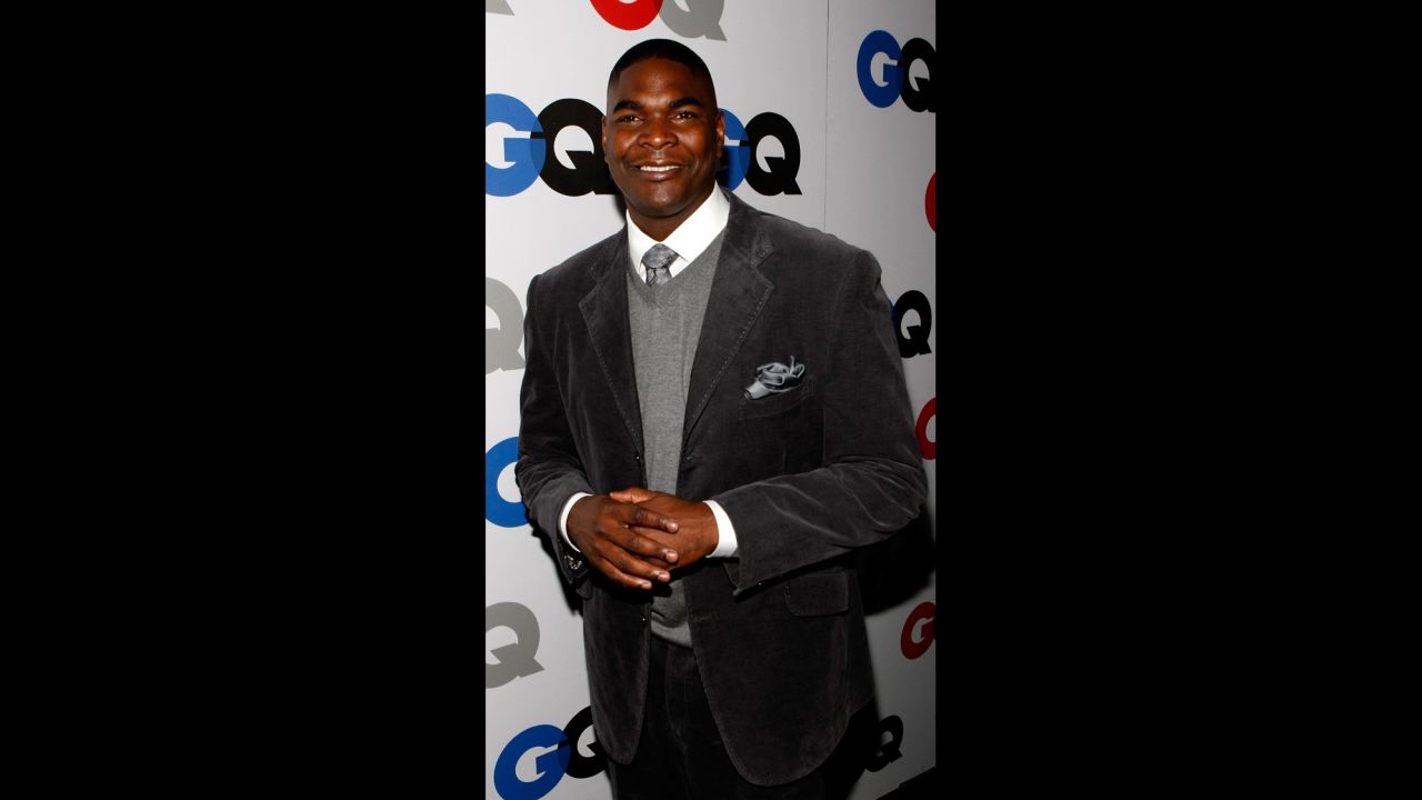 Former football player Keyshawn Johnson arrives at the GQ Men of the Year party in Los Angeles in 2008.