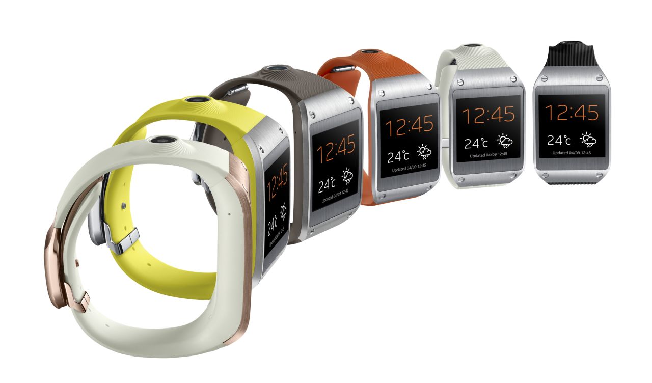 <a href="https://www.cnn.com/2013/09/05/tech/mobile/smart-watch-specs-comparison/" target="_blank">Samsung's Galaxy Gear smartwatch</a> has a 1.6-inch display, low-res camera, 4GB of storage and comes in six colors. Itwent on sale in late September for a retail price of $299.