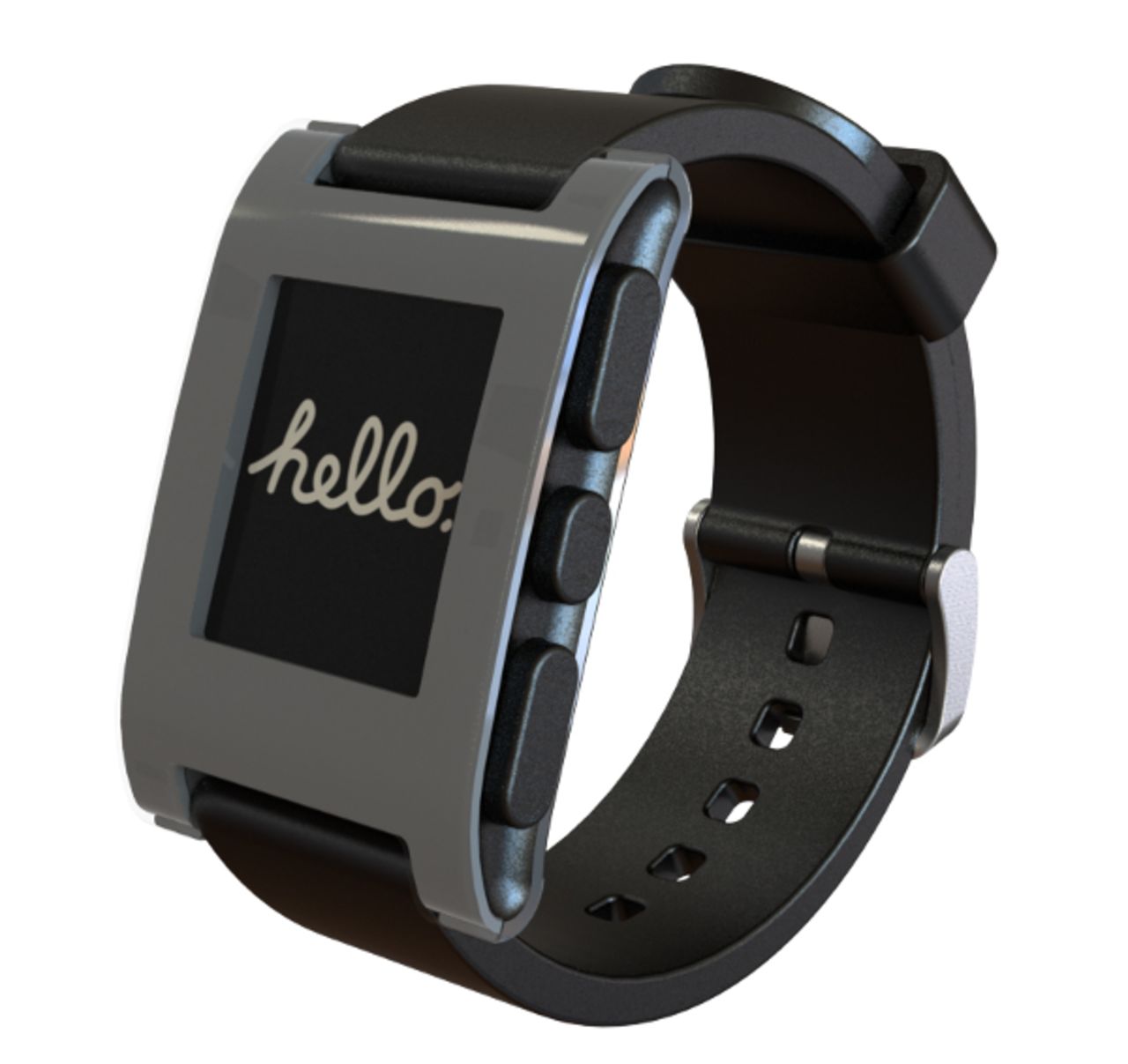 The Pebble Watch, which many consider the first commercial smartwatch, first gained attention by pulling in more than $10 million through crowdfunding on Kickstarter. Pebble connects to an iPhone or Android via Bluetooth and has a growing slate of its own apps.