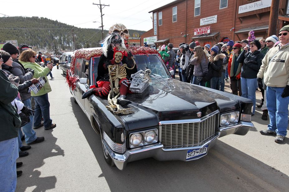 The town of Nederland, Colorado holds an annual three-day festival in honor of their most famous resident: the cryogenically frozen corpse of Bredo Morstøl. The hearse parade (pictured) is a highlight of the event.