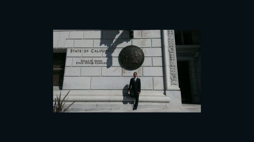 Sergio Garcia standing in front of the California Supreme Court building on Wednesday, September 4th 2013