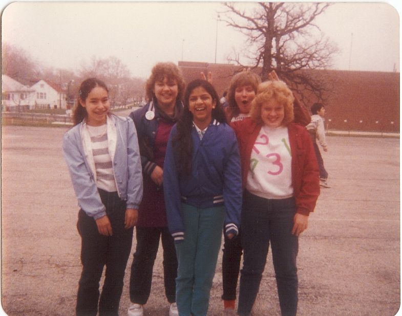 This picture was tucked in the pages of <a href="http://ireport.cnn.com/docs/DOC-1031398">Ellen Jo Roberts</a>' eighth grade autograph book from 1985. She was the photographer, and they were her best friends, all eighth graders in a Chicago Public Schools gifted program, studying Latin, logic and philosophy and literature. "We were nerds. Though, in our own way, we felt cool, different, magnetic, with our big, adult ideas. My favorite things in 1985 were: roller skating, the Chicago Cubs, drawing cartoons and writing stories, and going on city expeditions with my younger brother via public transportation."