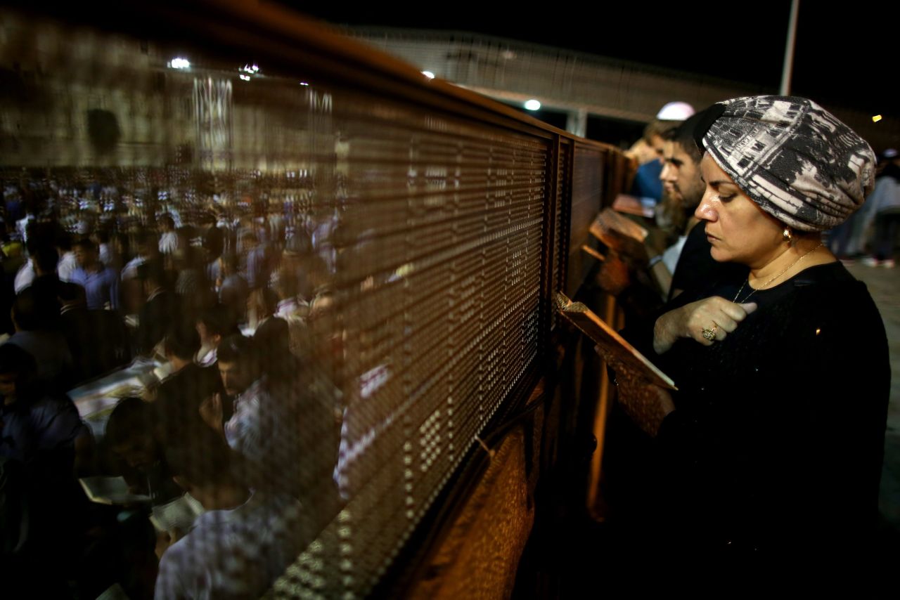 A Jewish woman prays in Jerusalem's Old City on September 4.
