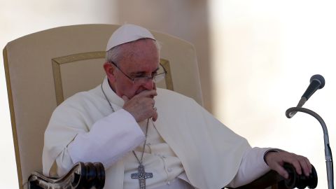 Pope Francis is seen during his weekly open-air general audience on September 4, 2013 in St.Peters square at the Vatican. 