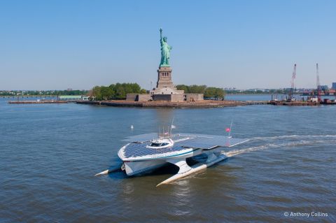 It's not the first time the remarkable boat has made headlines. In May last year it also became the first solar-powered vessel to circumnavigate the globe, traveling at an average speed of five knots.