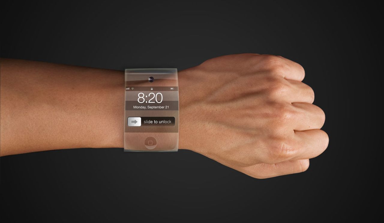 This discreet smartwatch is transparent, touchscreen and has no visible mechanics. It is the iWatch vision of San Francisco digital creative Yrving Torrealba.