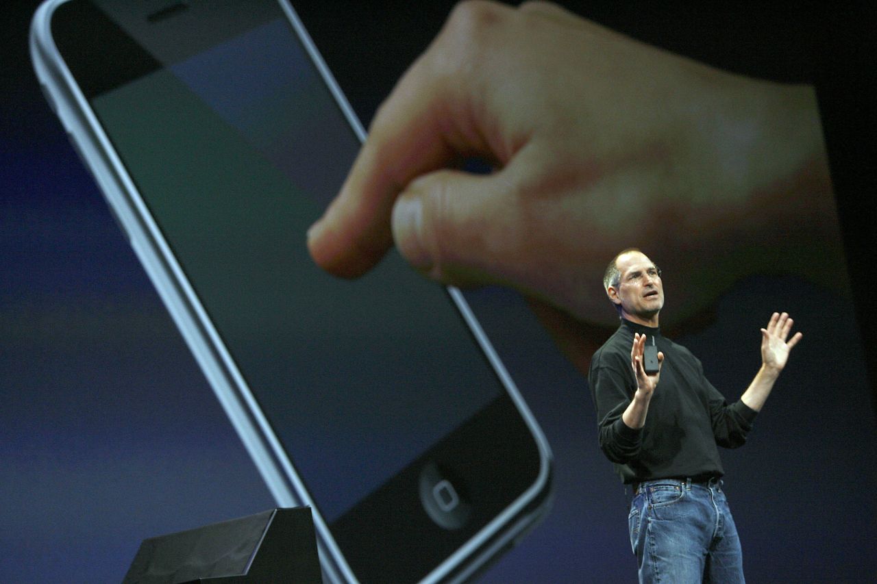 Apple CEO Steve Jobs introduced the <strong>iPhone</strong> to the world January 9, 2007, at the Macworld conference in San Francisco. The device, which seems almost quaint now, went on sale five months later. 