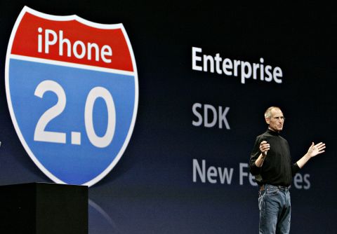 Jobs announced the second edition of the phone, the <strong>iPhone 3G</strong>, at Apple's Worldwide Developers Conference in San Francisco on June 9, 2008. It worked on 3G cellular networks and was the first iPhone priced at Apple's now-standard $199 with a phone contract (for the basic model).