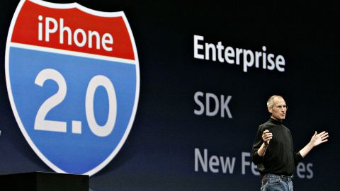 Jobs announced the second edition of the phone, the <strong>iPhone 3G</strong>, at Apple's Worldwide Developers Conference in San Francisco on June 9, 2008. It worked on 3G cellular networks and was the first iPhone priced at Apple's now-standard $199 with a phone contract (for the basic model).
