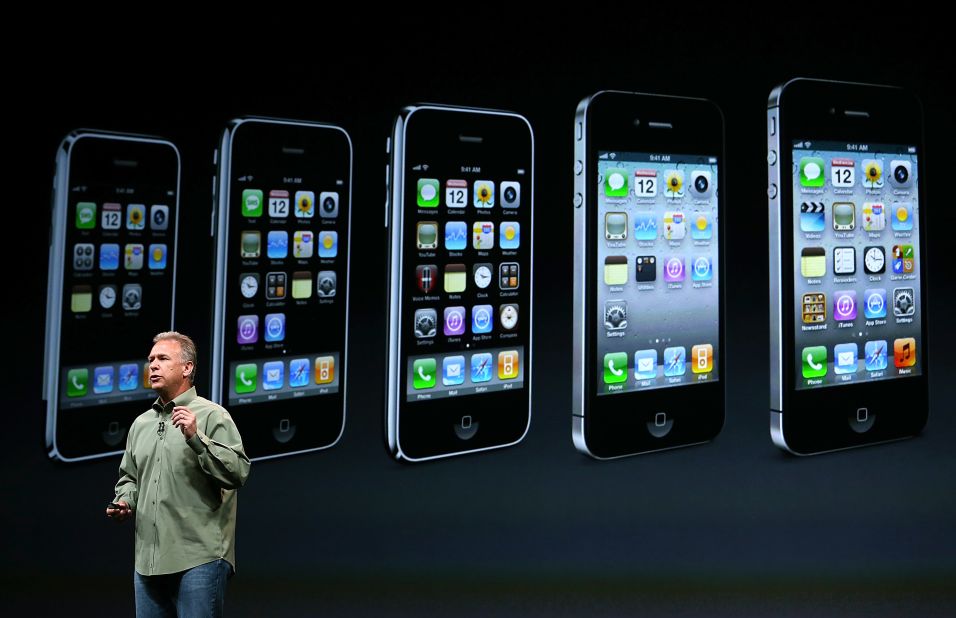 Schiller, the Apple marketing chief, announced the <strong>iPhone 5</strong> on September 12, 2012, in San Francisco. This model featured a slightly larger screen and a new connector for charging the battery.