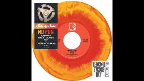 But vinyl has returned on a wave of hipster chic and nostalgia, not to mention audiophiles' conviction that records just sound better.  Most new releases today -- like this double-sided record from the Stooges and the Black Keys -- come out in vinyl, too.