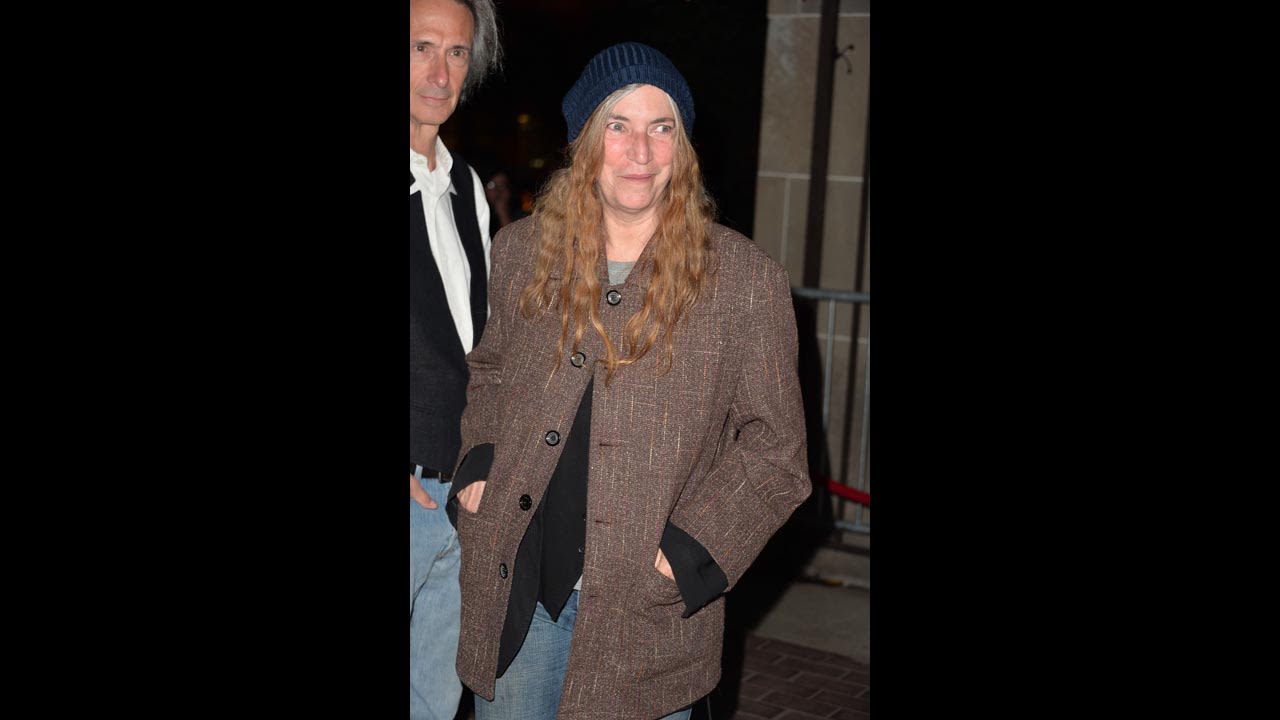Musicians Lenny Kaye and Patti Smith attend the "Only Lovers Left Alive" premiere at the Ryerson Theatre on September 5.