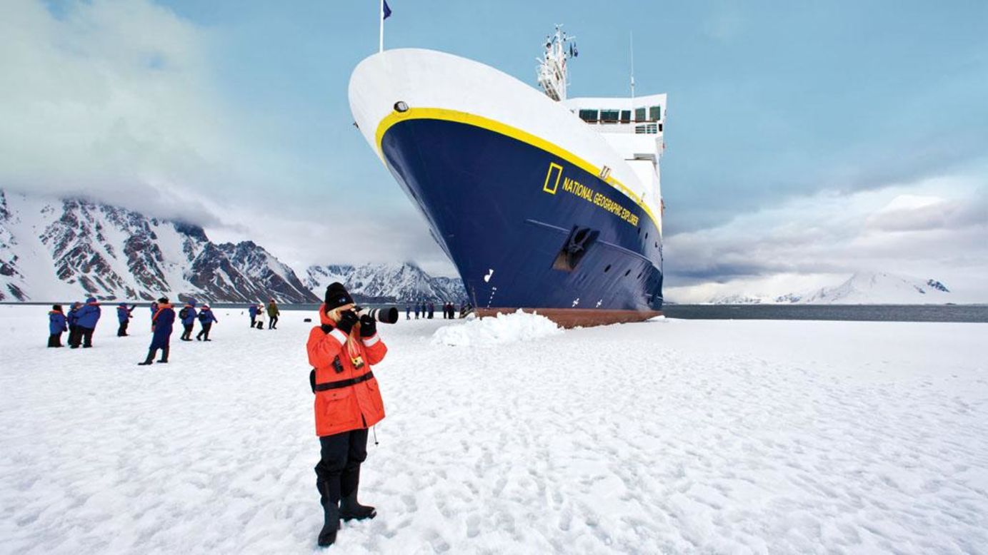 Lindblad Expeditions partners with National Geographic on Alaska, Arctic and Antarctic cruises. Pictured: National Geographic photographers doing what they do.