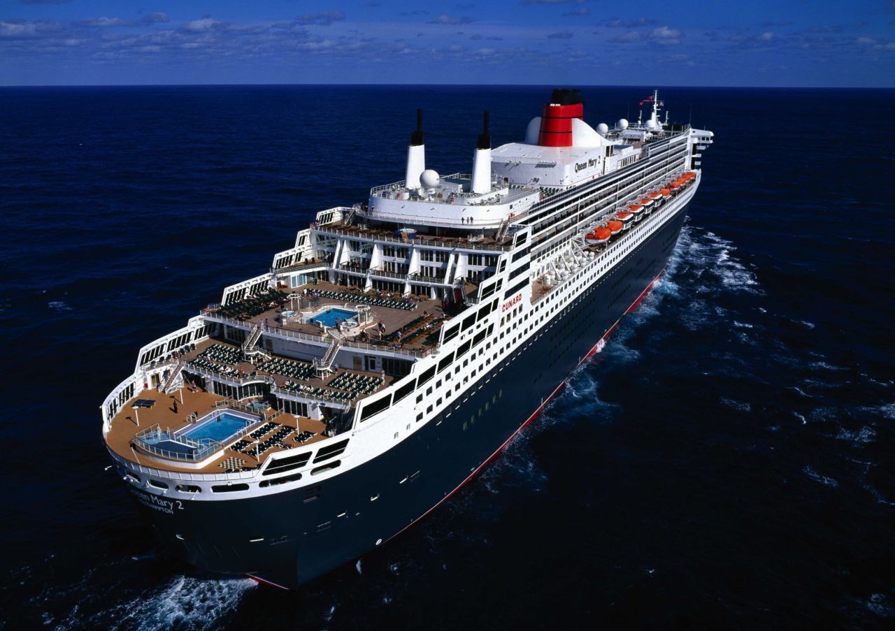 The ship makes only one stop en route: Southampton in the United Kingdom.