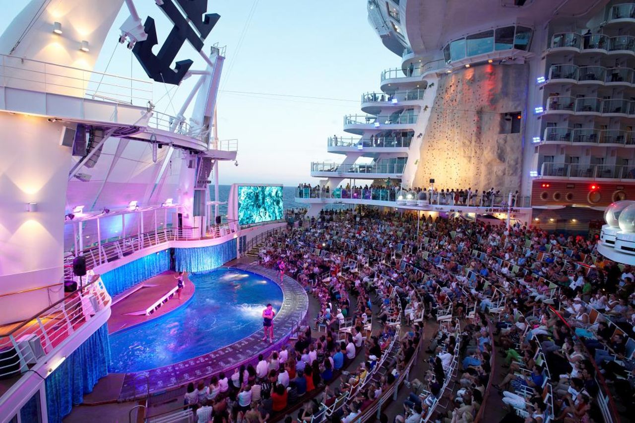 This 225,285-ton behemoth is an adult wonderland, with a casino, water park and ice skating rink, among other ways to make you forget you're on a ship.