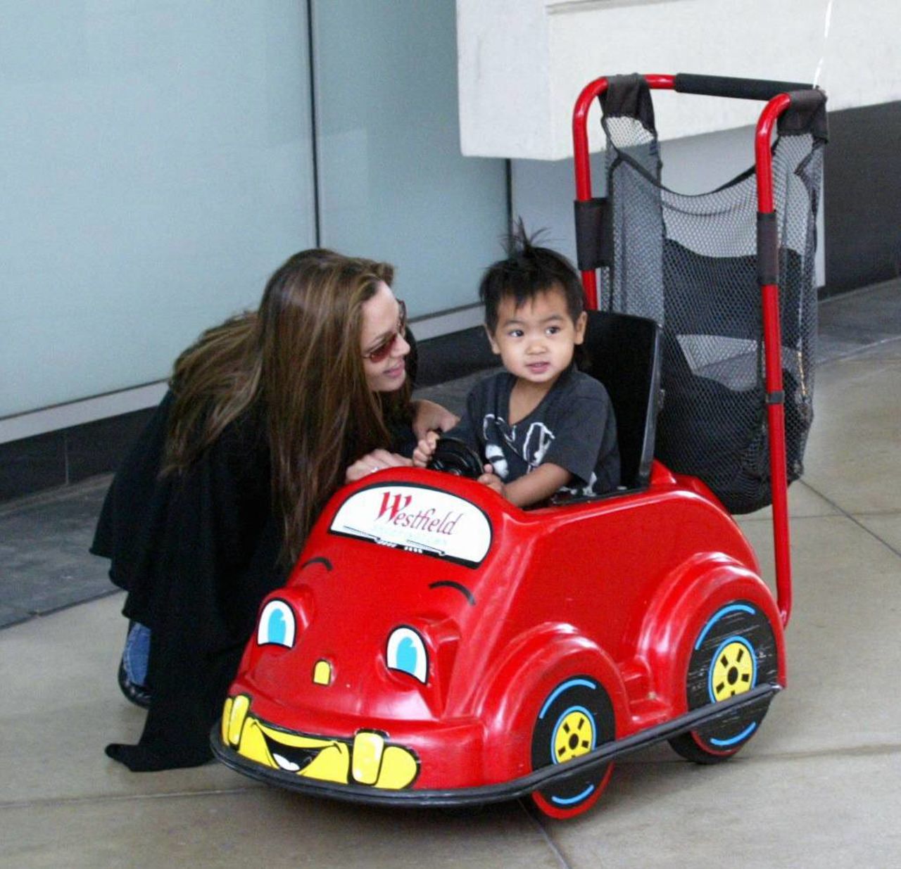 Maddox was small enough to fit into this little toy car. The first addition to the Jolie-Pitt family, Maddox was born in Cambodia and adopted by Jolie in 2002, when the actress was still married to Billy Bob Thornton.