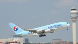 Korean Airlines flight 36 takes off from Hartsfield-Jackson Atlanta International Airport on Friday September 6, 2013.