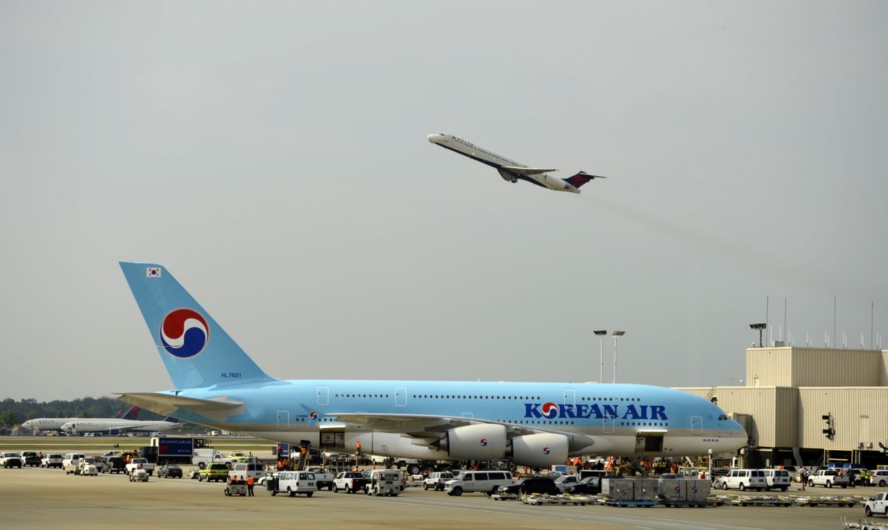 The gigantic, four-engine, double-decker airliner has been in service around the world for six years, but has been too big for Atlanta's airport -- until now. Last year, some 95 million passengers passed through the airport, making it the busiest in the world.