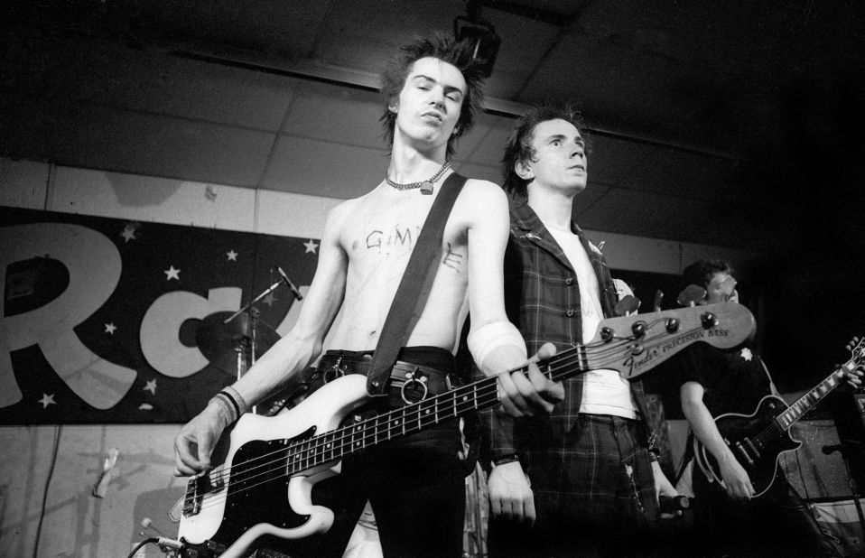 Equal parts provocateurs, fashion victims and three-chord howlers, the Sex Pistols kicked off their meteoric rise with their angry "Anarchy in the UK" and a number of controversial media appearances. The band made just one studio album, but its echoes still reverberate.