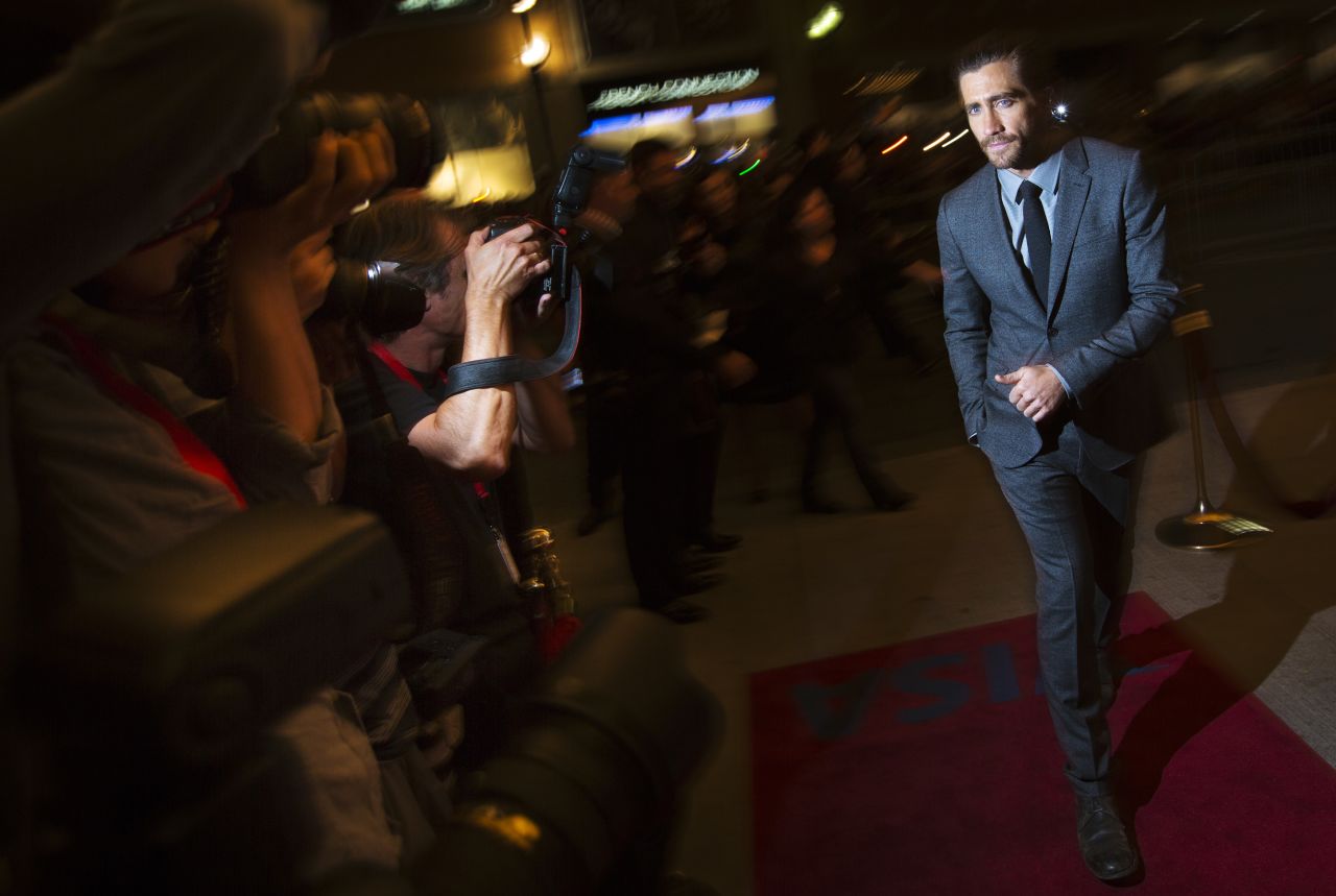 Actor Jake Gyllenhaal arrives for the "Prisoners" screening on September 6.