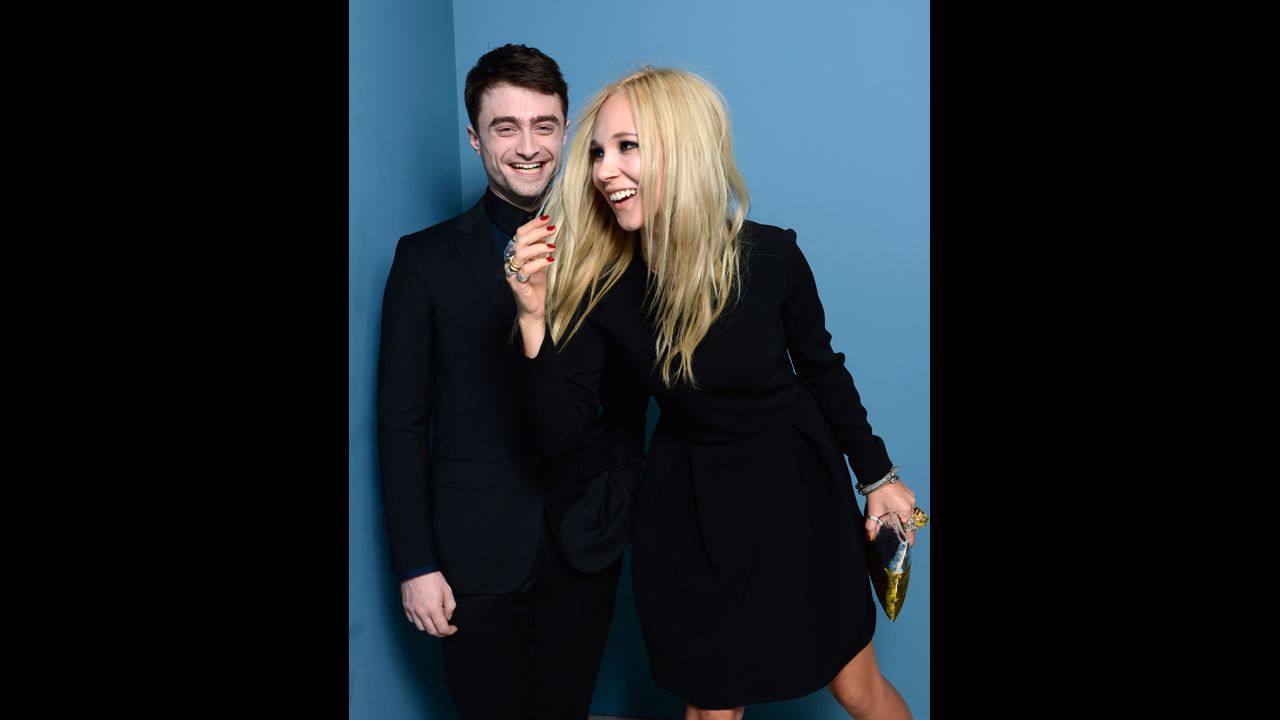 Actors Daniel Radcliffe and Juno Temple of "Horns" pose at the Guess Portrait Studio on September 6.