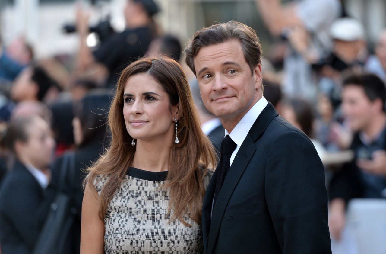 Producer Livia Giuggioli and actor Colin Firth arrive at "The Railway Man" premiere at the Roy Thomson Hall on September 6.