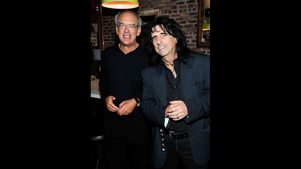 Documentary subject/music manager Shep Gordon, left, and musician Alice Cooper attend the "Supermensch: The Legend of Shep Gordon" party on September 7.