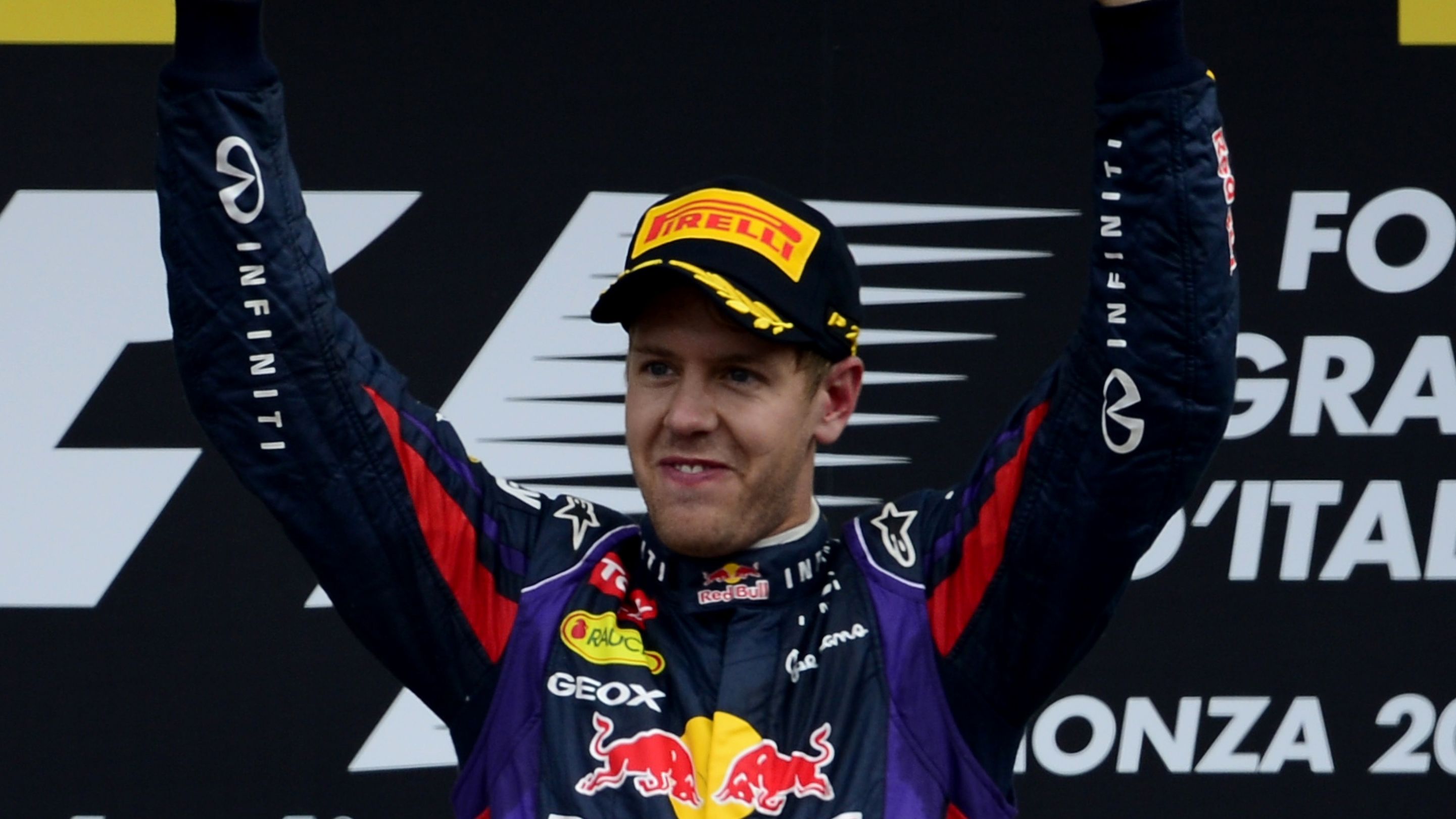 Sebastian Vettel celebrates his sixth victory of the 2013 season to extend his lead in the title race to 53 points over Fernando Alonso.