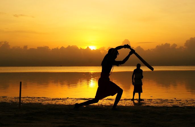 The team practicing at the beach of Mombasa on March 6, 2012. 