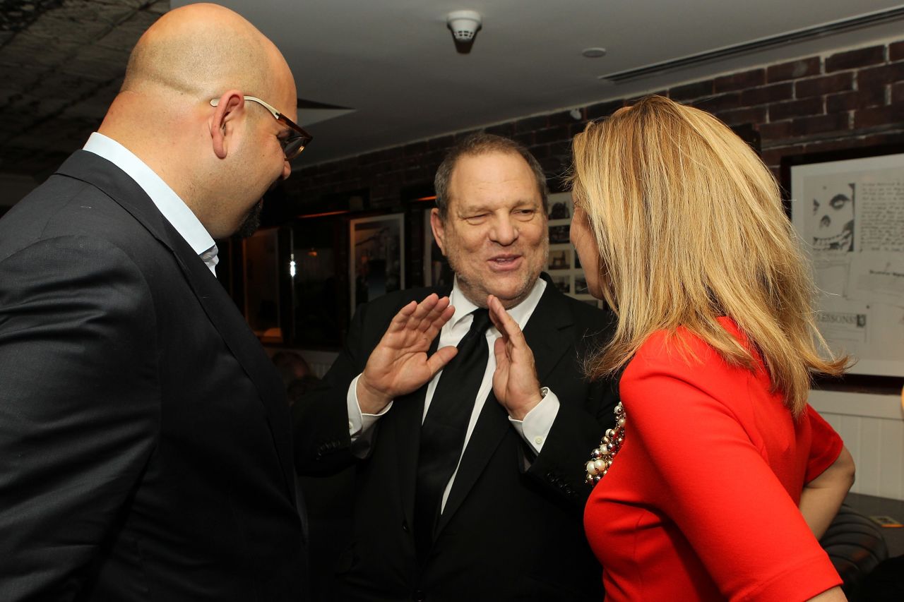 Harvey Weinstein, center, attends the "August: Osage County" party on September 9.