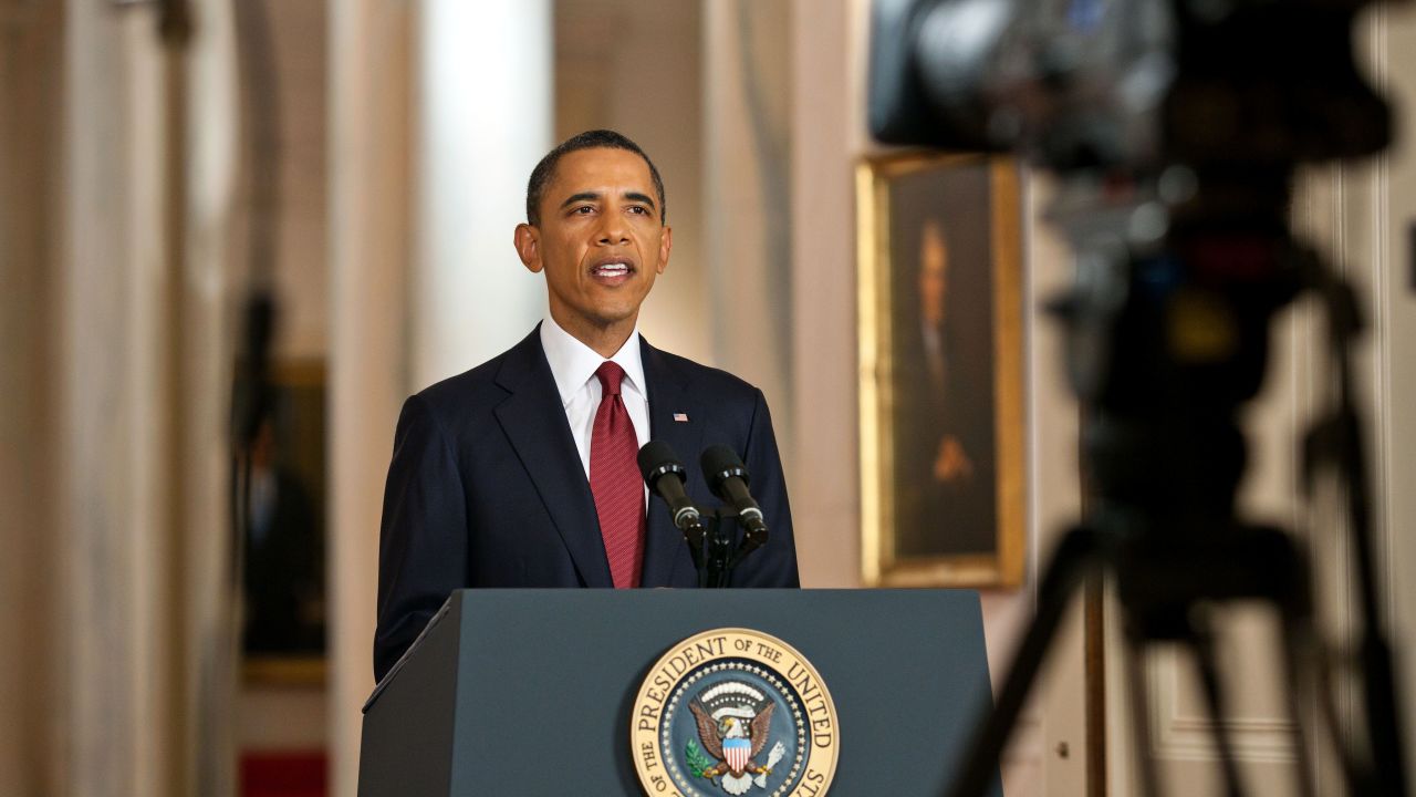 President Barack Obama will address the nation from the East Room of The White House.