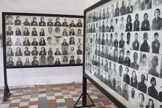 Phnom Penh's Tuol Sleng Genocide Musuem is set in a former high school used by the Khmer Rouge from 1975 to 1979 as a prison and interrogation center. Photos of victims line the walls of the complex, one of Phnom Penh's most popular tourist sites. 