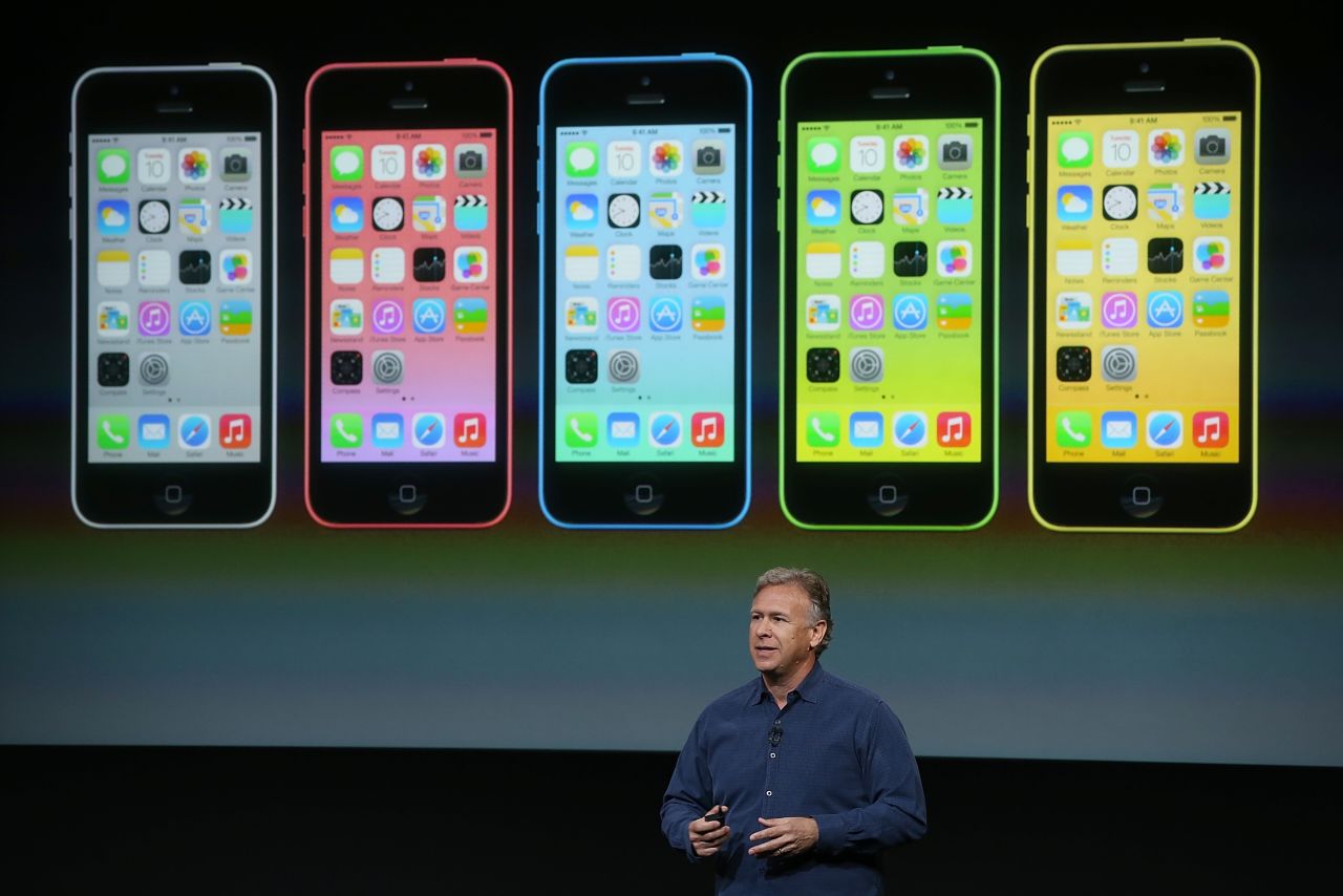 The cheaper iPhone 5C ($99) is, largely, an iPhone 5 with a plastic casing. It's available in five colors: green, blue, yellow, pink and white.