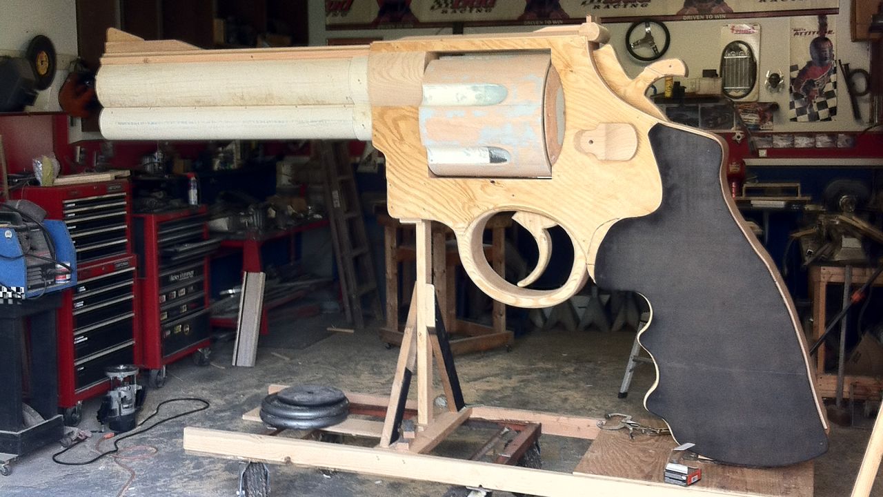 Here's the replica just before it got the 5 gallons of paint needed to cover it.